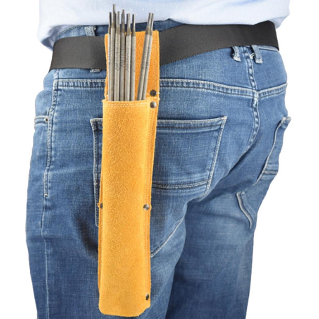 2x Leather Welding Rod Holder Convenient Flame-Retardant cutting Waist Bag