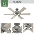 thumbnail image 5 of Hunter 52 inch Indoor Ceiling Fan No Light - Ceiling Fan without Light, 6 Blades, Standard Mount, For Bedroom, Living Room, or Kitchen, Pull Chain - Gilrock 52353, Matte Silver, 5 of 14
