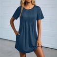 thumbnail image 2 of jtjvou Swimsuit Coverup for Women 2026 Short Sleeve Bathing Suit Cover Ups Beach Summer T-Shirt Dresses with Pockets Navy L, 2 of 8