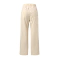 thumbnail image 5 of Sngxgn Women's Solid Color Loose Casual Drawstring Elastic Waist Cropped Pants(Beige,S), 5 of 9