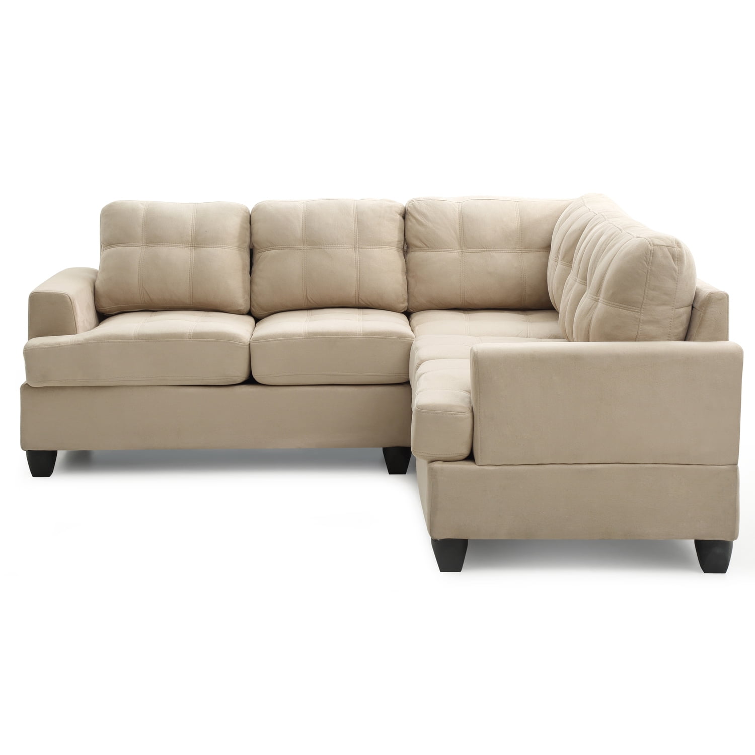 Glory Furniture Sandridge Microsuede Sectional in Vanilla