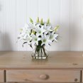 thumbnail image 3 of Nearly Natural 1434 Lily Silk Arrangement with Glass Vase, 3 of 3
