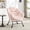 Pink, variant on Lazy Chair with Ottoman, Modern Lounge Accent Chair with Armrests & Side Pocket, Upholstered Sofa Reading Chair with Footrest for Small Space, Corner Chair, White
