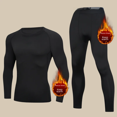 thumbnail image 1 of Traje de latón cálido para hombre, forro polar de invierno, capa base gruesa para correr, protección contra el frío, pantalones ajustados deportivos para otoño, 1 of 4