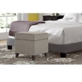 thumbnail image 3 of Homebeez Square Fabric Storage Ottoman Foot Rest Light Brown, 3 of 8