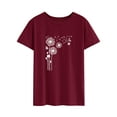 thumbnail image 4 of TWY Women Dandelion Print Crew Neck Short Sleeve T-Shirt, 4 of 7