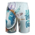 thumbnail image 6 of Wukai Let's go Travel Around the World Print Beach Trunks with Compression Liner Swimsuit Quick Dry Beach Sports Shorts with Pocket-X-Large, 6 of 8