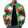 thumbnail image 2 of WXLWZYWL Mens Chrismas Jackets Chrismas Printed Casual Lightweight Jacket Full Zipper Softshell Flight Bomber Jacket Varsity Windbreaker, 2 of 5
