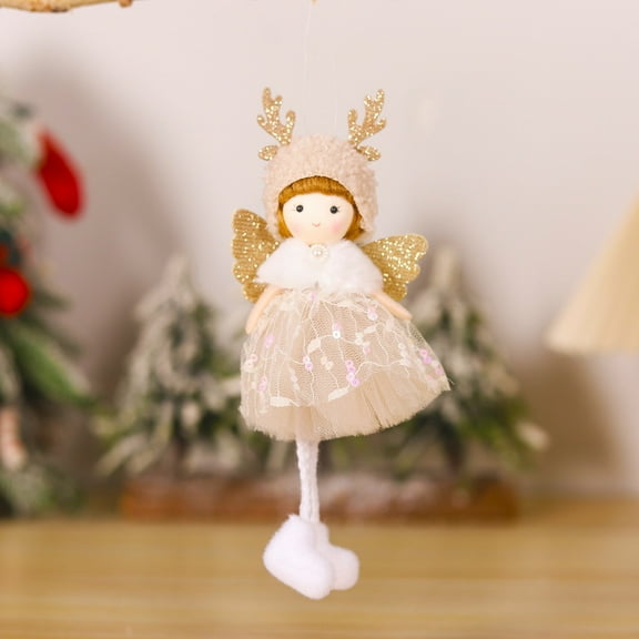 Gcvizuso Christmas Ornaments Clearance! Christmas Hanging Decorations, Christmas Mesh Skirt Dance Angel Pendant Antlers Cute Girl Mini Pendant