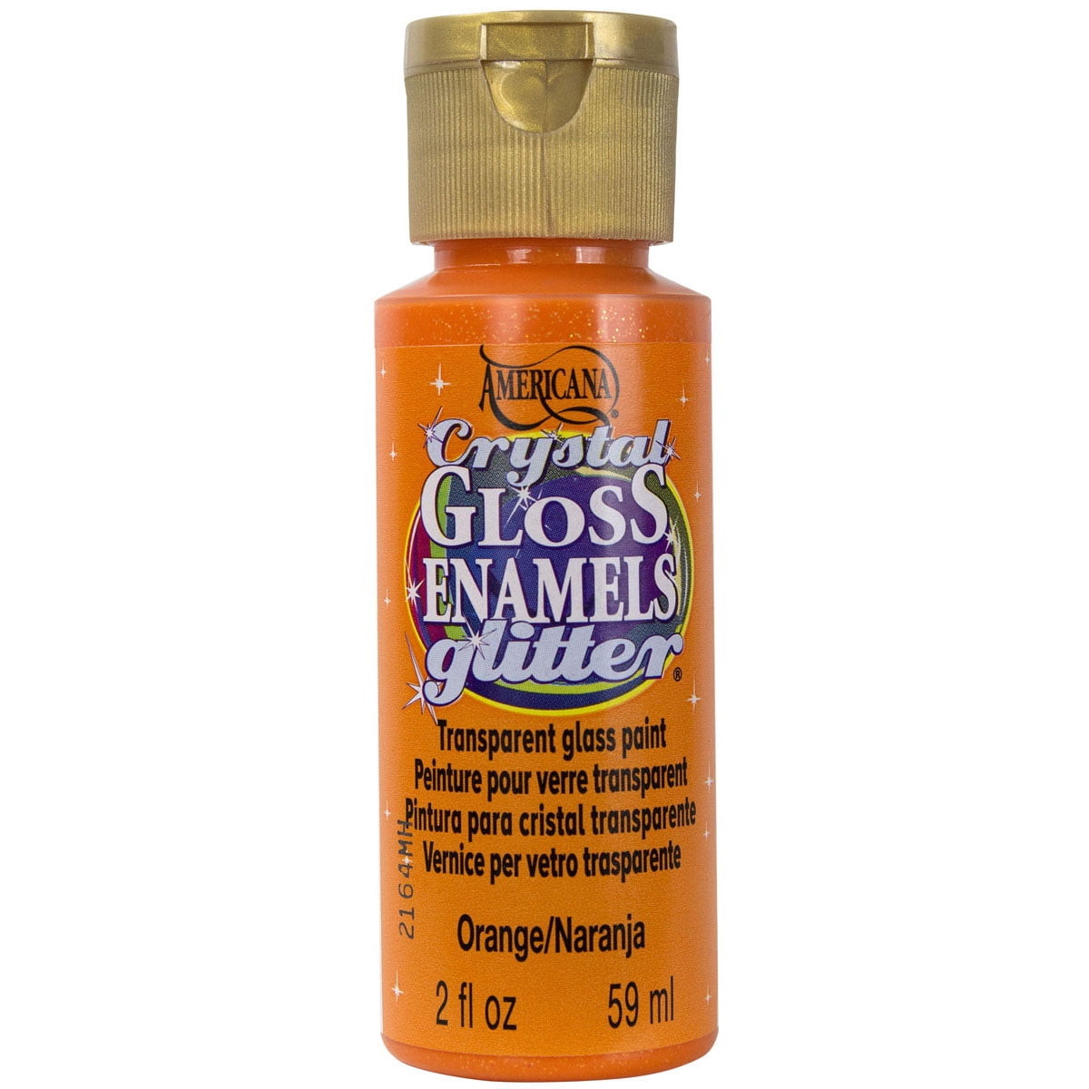 Americana Gloss Enamels Crystal Glitter Acrylic Paint 2ozOrange