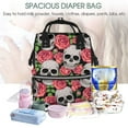 thumbnail image 4 of Wukai Skull and Roses Mummy Backpac,&nbsp;Diaper Bag Purse Breast Pump Bag Purse Diaper Bag for swim,gym,workout,large capacity backpack, 4 of 5