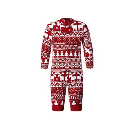 

Voguele Women Men Kids Nightwear Christmas Matching Family Pajamas Set Tops And Pants Sleepwear Autumn PJ Sets Loose Baby 6M