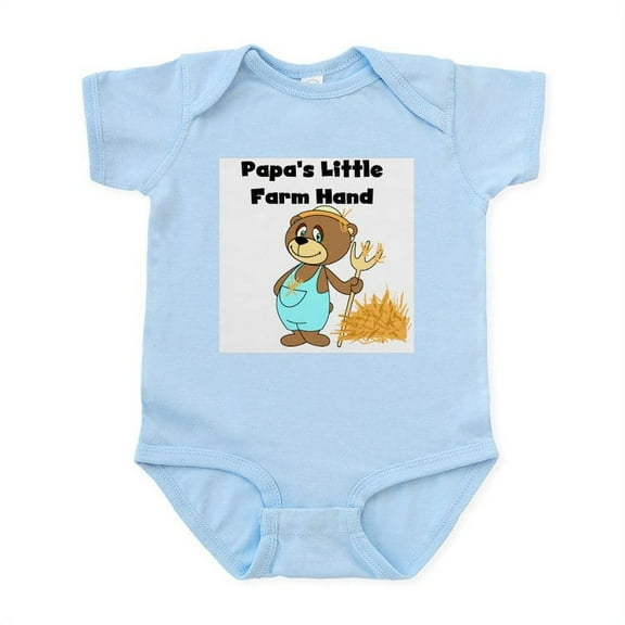 CafePress - Papa's Little Farmhand Infant Bodysuit - Baby Light Bodysuit, Size Newborn - 24 Months