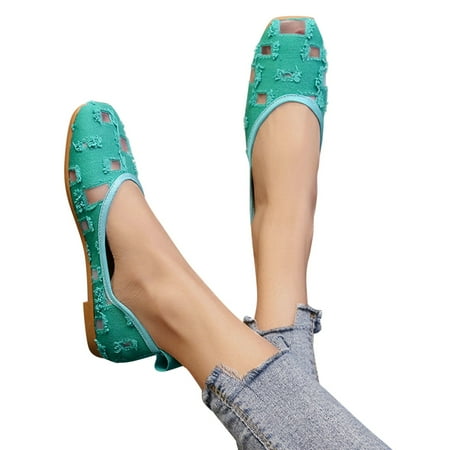 

Cathalem Fashion Womens Breathable Lace Up Shoes Casual Shoes Heel Flip Flops Women Green 7