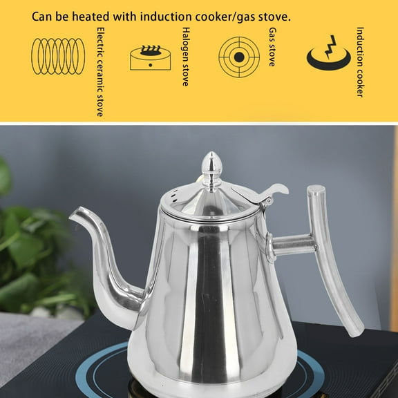 2L Stainless Steel Teapot With Infuser, Durable, Rustproof Kettle For Tea  Coffee, Home Use