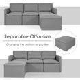 thumbnail image 4 of Gymax Convertible L-shaped Sectional Sofa Couch Chaise w/ Ottoman Cushions Dark Grey, 4 of 10