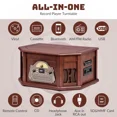 thumbnail image 6 of ORCC 10-in-1 Vinyl Record Player, Wood Classic Audio Turntables with Bluetooth Built-in Speakers, 6 of 9