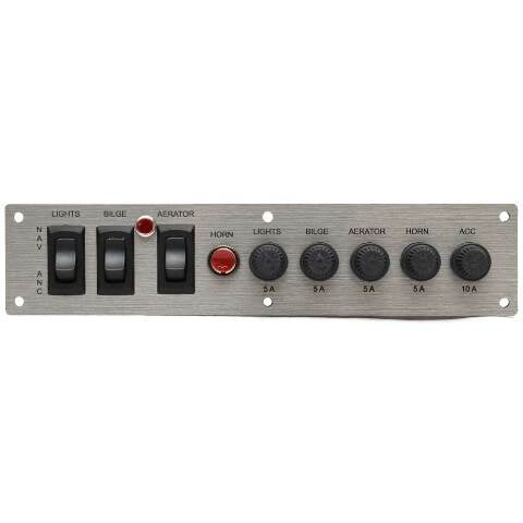 Lund Boat Switch and Fuse Panel 2398350 | Gray 9 1/8 x 2 Inch