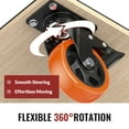 thumbnail image 3 of HOLKIE 4 inch Swivel Caster Wheels with Safety Total Lock,(4 pack)360 Degree Heavy Duty Plate Casters,Orange, 3 of 8
