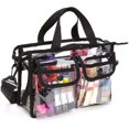 thumbnail image 1 of Bolsa de cosméticos EVA transparente, bolsa de almacenamiento de maquillaje de viaje portátil para mujeres y niñas, bolsa de aseo impermeable, bolsa de hombro para viajes en la playa, 1 of 5