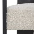 thumbnail image 5 of DecMode Polyester Curved Back Mid Century Modern Round Boucle Lounge Chair with Black Wood Frame, White, 5 of 9