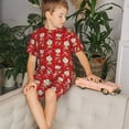 thumbnail image 4 of Cauagu Mignon Orignal de Noël pour Enfants Ensemble de Pyjamas à Manches Courtes, Ensemble Court d'Été pour Enfants Col Rond Pjs Ensemble 2 Pcs Parfait pour Petits Garçons Filles-Grand, 4 of 6