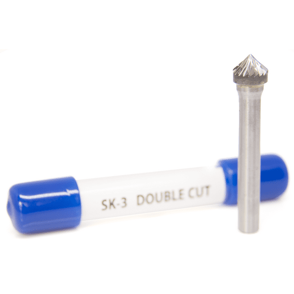 SK-3 90° Countersink - Premium Double Cut Tungsten Carbide Burr 1/4" Shank