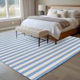 thumbnail image 5 of Blue Striped 5'x7' Area Rug, Modern Simple Farmhouse Beige Vintage Washable Non-Slip Soft Rugs, Low-Pile Large Carpet for Living Room Bedroom Dining Room, Non-Shedding Accent Rug, 5 of 9