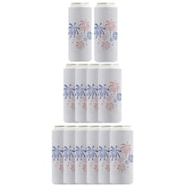 Memorial Day Cookout Favors Fireworks Light Blue 12-Pack Ultra Slim Can Thermocoolers