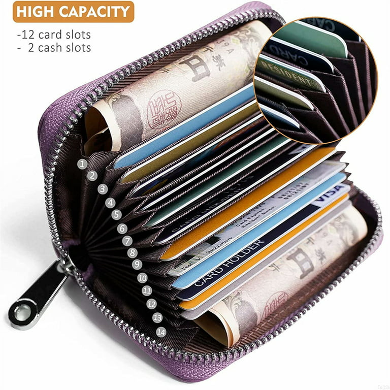 Zipper coin pouch with credit card slots