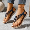 thumbnail image 6 of hoksml Women's T-Strap Flip Flops, Beaded Strappy Flat Sandals, 1.18in Heel Casual Beach Shoes, Multiple Colors, 6 of 9
