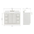thumbnail image 4 of ARIEL Milan 49 Inch Single Rectangle Sink Bathroom Vanity with Pure White Quartz Countertop 1.5 Inch in Warm White, 4 of 7