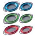 thumbnail image 1 of ruzhgo Drain Basket with Handle Hanging Double Layers Collapsible Colander Storage Retractable Drainer Household Organizer Tools Red Large, 1 of 8