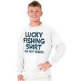 thumbnail image 4 of Lucky Fishing Shirt Cute Funny Fisher Men's Big & Tall Long Sleeve Graphic Tee Brisco Brands 2X, 4 of 5
