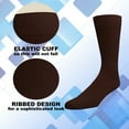 thumbnail image 5 of EMEM Apparel Men's Big and Tall King Size Casual Soft Ribbed Cotton Knit Classic Mid Calf Crew Dress Hosiery Socks 5-Pack Brown 13-15, 5 of 5
