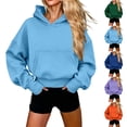 thumbnail image 1 of Neewe Women's Oversized Casual Pullover Long Sleeve Hem Drawstring Hoodies Dress With Kangaroo Pocket, 1 of 6