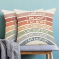 thumbnail image 4 of Classroom Pillow Covers 18 X 18 Inch Set of 2, I Am Kind Smart Brave Confident Grateful Loved Enough Rainbow Decorative Throw Pillow Covers for Book Center Home Bedroom Playroom Decor, 4 of 6