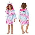 thumbnail image 2 of Saint Eve Kids Hooded Terry Swim and Beach Cover Up Robe for Boys and Girls - Pink and Blue Unicorn, XX-Small, 2 of 6