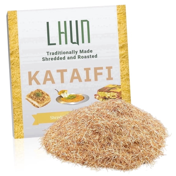 LHUN Roasted Kataifi 8.82 oz | Shredded Fillo Dough | Authentic Turkish Pastry for Knafeh| Premium Kadayif (8.82 oz)