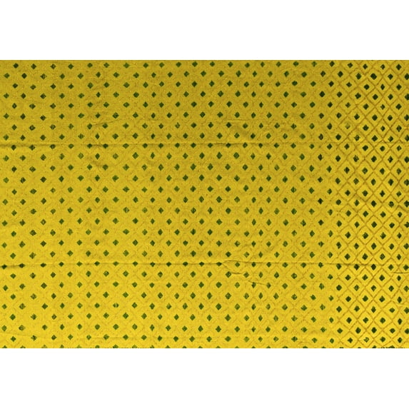 Ahgly Company Machine Washable Indoor Rectangle Solid Yellow Modern Area Rugs, 2' x 3'