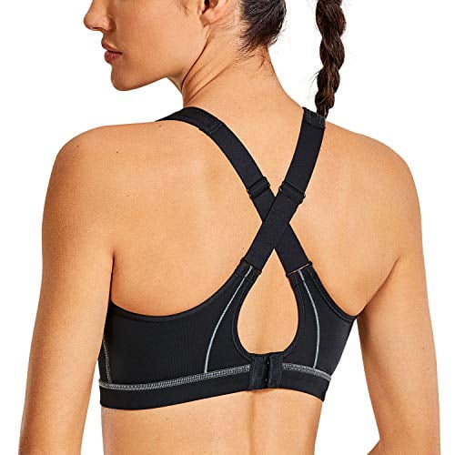 SYROKAN Women's High Impact Underwire Adjustable Straps High Support Plus Size Full Figure Padded Sports Bra