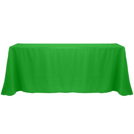 

Ultimate Textile (3 Pack) 90 x 132-Inch Rectangular Polyester Linen Tablecloth with Rounded Corners - for Wedding Restaurant or Banquet use Kelly Green