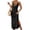 Black, variant on Solid Color Casual Dress for Women Lighweight Side Slit Dresses Crochet Knit V Neck Cami Dress Maxi Beach Cover Up Dress Summer Vacation Oufits White Free Size