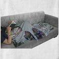 thumbnail image 6 of Modern Soft Flannel Fleece Throw Blanket, Teen Rubber Rebel Rocker Shoes in Street Squad Friends Gang Abstract Image Print, Cozy Plush for Indoor and Outdoor Use, 60" x 80", Multicolor, by Ambesonne, 6 of 6