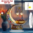 thumbnail image 3 of Lunxisen 1 Pcs Islamic Elegant Crescent and Lanterns Desktop Ornament for Home Decor, Ramadan Eid Gift, Decorative Tabletop Display(20cm), 3 of 7