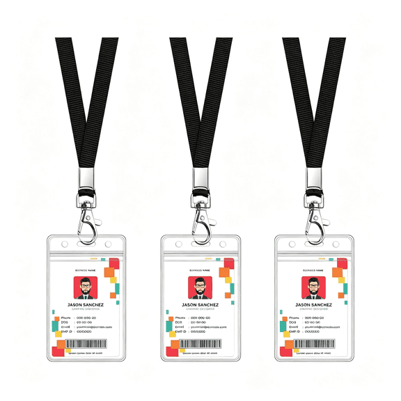 CCOCC 3 Pack Clear Vertical Id Badge Holder with Lanyard|Black Neck Lanyards with Vertical Waterproof Id Badge Holder for Officeschooltravel Durable Id Badge Holder with Lanyard