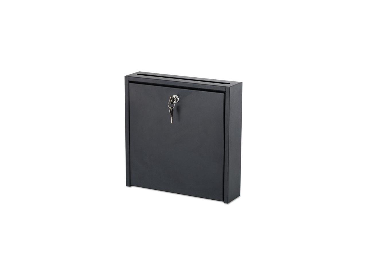Safco Small Wall-Mounted Mailbox with Lock in Black