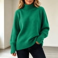 thumbnail image 2 of Turilly Women's Plus Size Turtleneck Pullover Sweater Thick Knit Long Sleeve Relaxed Fit Solid Base Layer Top, 2 of 6
