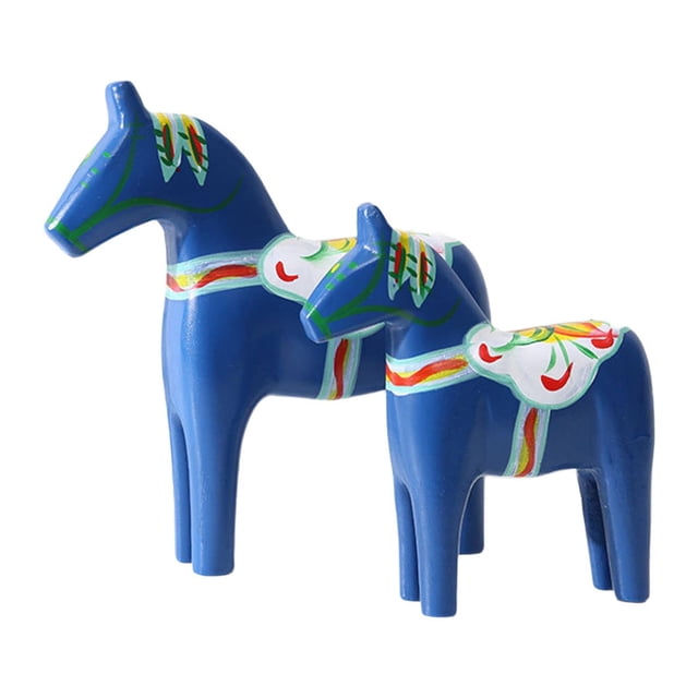 Adorno de caballo Dala perfecl figura de madera Grande y pequeño