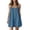 Blue #1, variant on Women Summer Spaghetti Strap Button Boat Neck Sundress Sleeveless Causal Cami Beach Cover Up with Pocket Loose Mini Dress